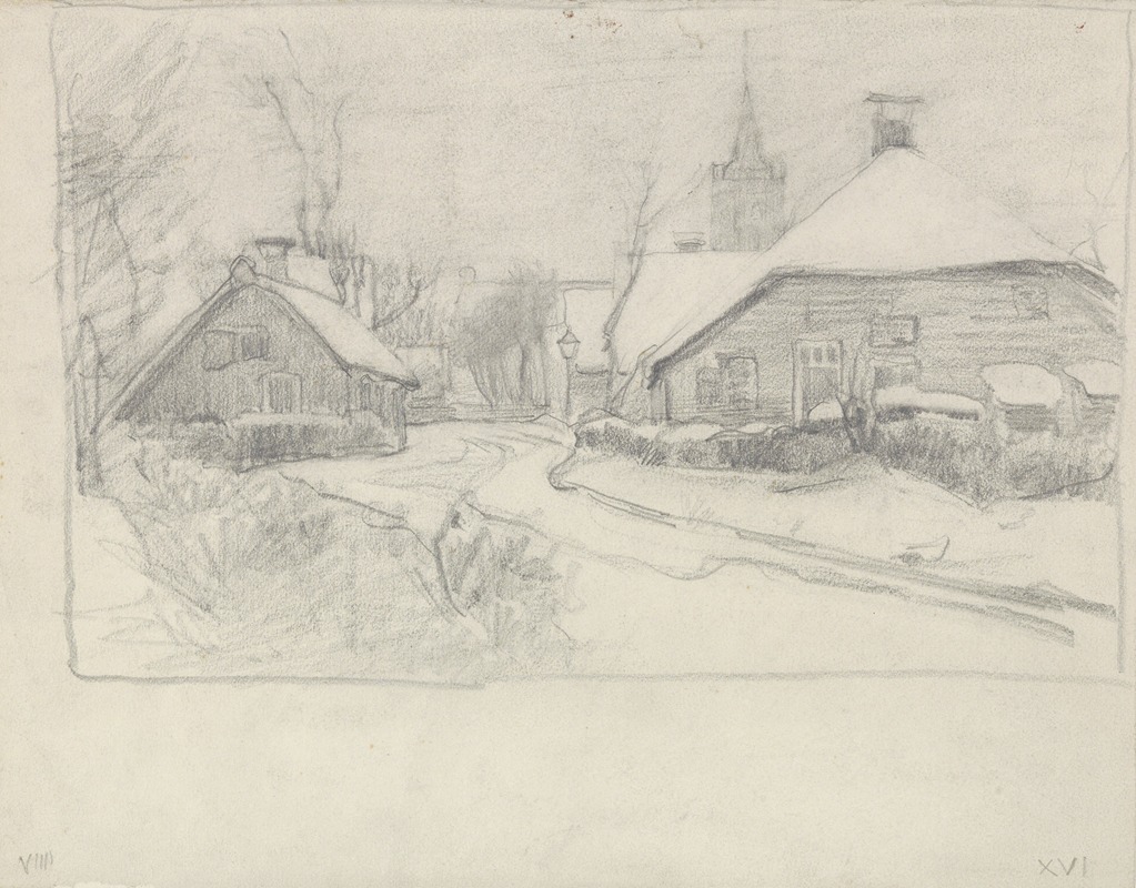 Besneeuwd dorpje by Ян Вет, 1874 - 1925 — digital art print download
