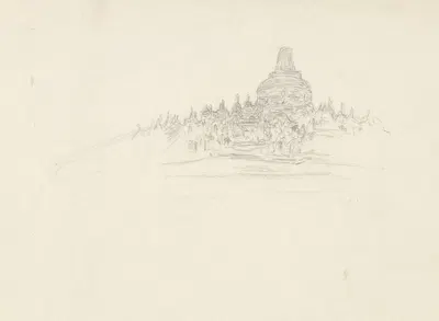 Bovenste verdieping van de Borobúdur by Jan Veth, 1921 - 1922 — digital art print download