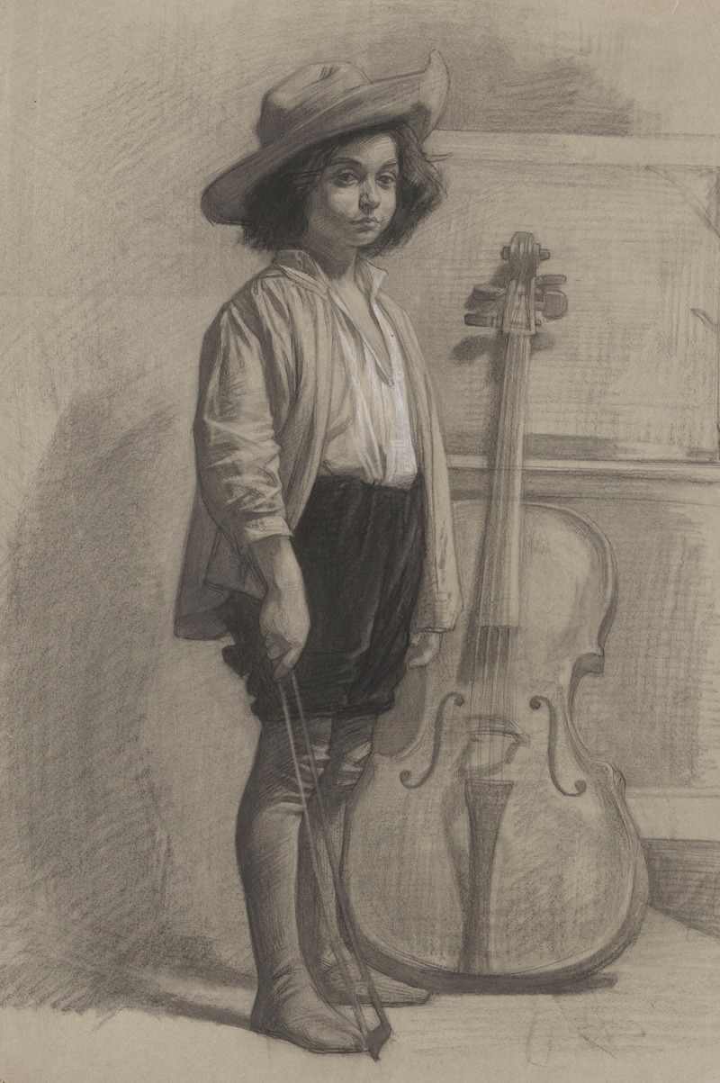 Jongen staande bij een cello by Ян Вет, 1874 - 1925 — digital art print download