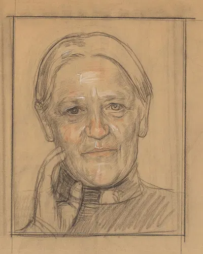 Portret van Barendina Hermina Muhring by Ян Вет, 1906 — digital art print download
