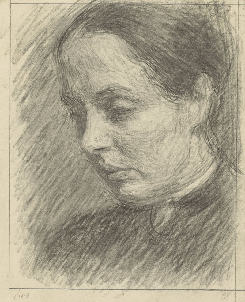 Portret van mejuffrouw S. Dirks by Ян Вет, 1888 — digital art print download