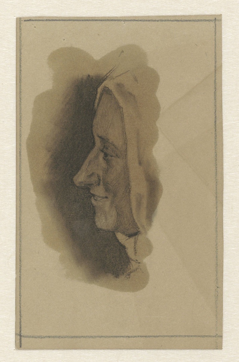 Profiel van een lachende vrouw by Ян Вет, 1874 - 1925 — digital art print download