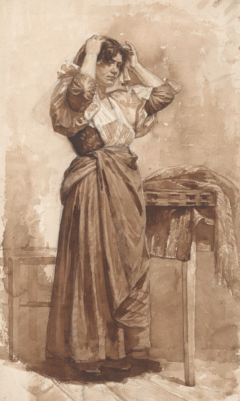 Toiletmakende jonge vrouw by Ян Вет, 1874 - 1925 — digital art print download