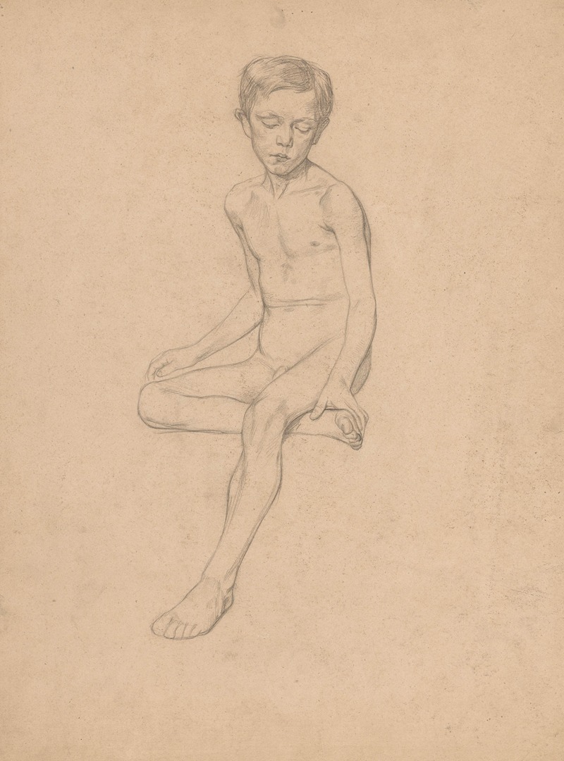 Zittende naakte jongen by Ян Вет, 1874 - 1925 — digital art print download