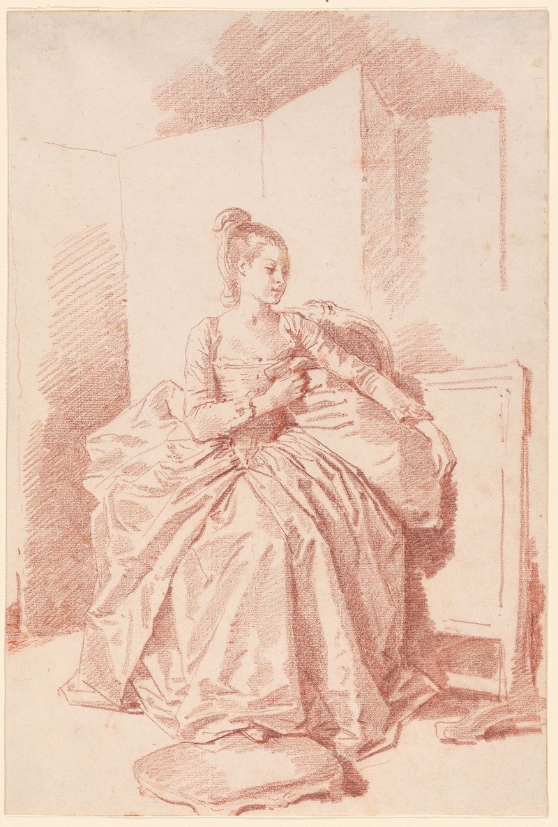 Seated Young Woman by Жан-Оноре Фрагонар — digital art print download
