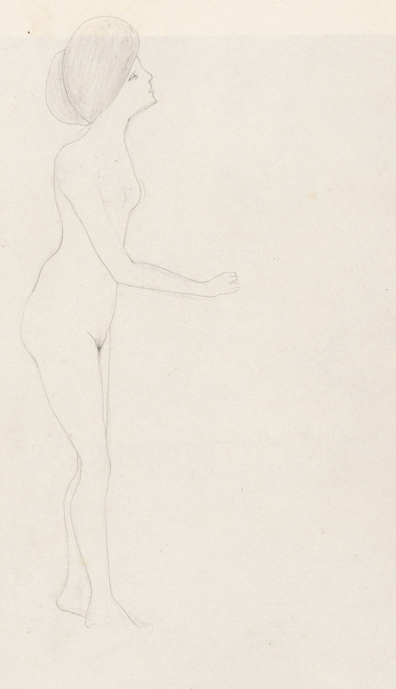 Staande naakte vrouw by Карел де Нере ту Бабберих, 1890 - 1909 — digital art print download