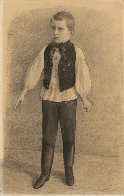 Figure of a Little Boy by Karol Miloslav Lehotský, 1908 — digital art print download