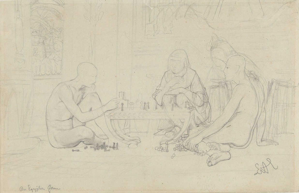 Egyptisch spel by Лоуренс Альма-Тадема, 1865 — digital art print download
