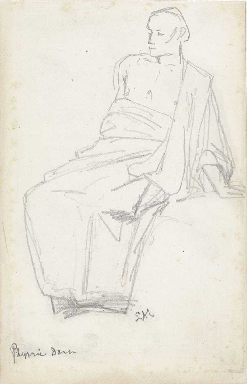 Studie van een zittende figuur by Лоуренс Альма-Тадема, 1846 - 1912 — digital art print download