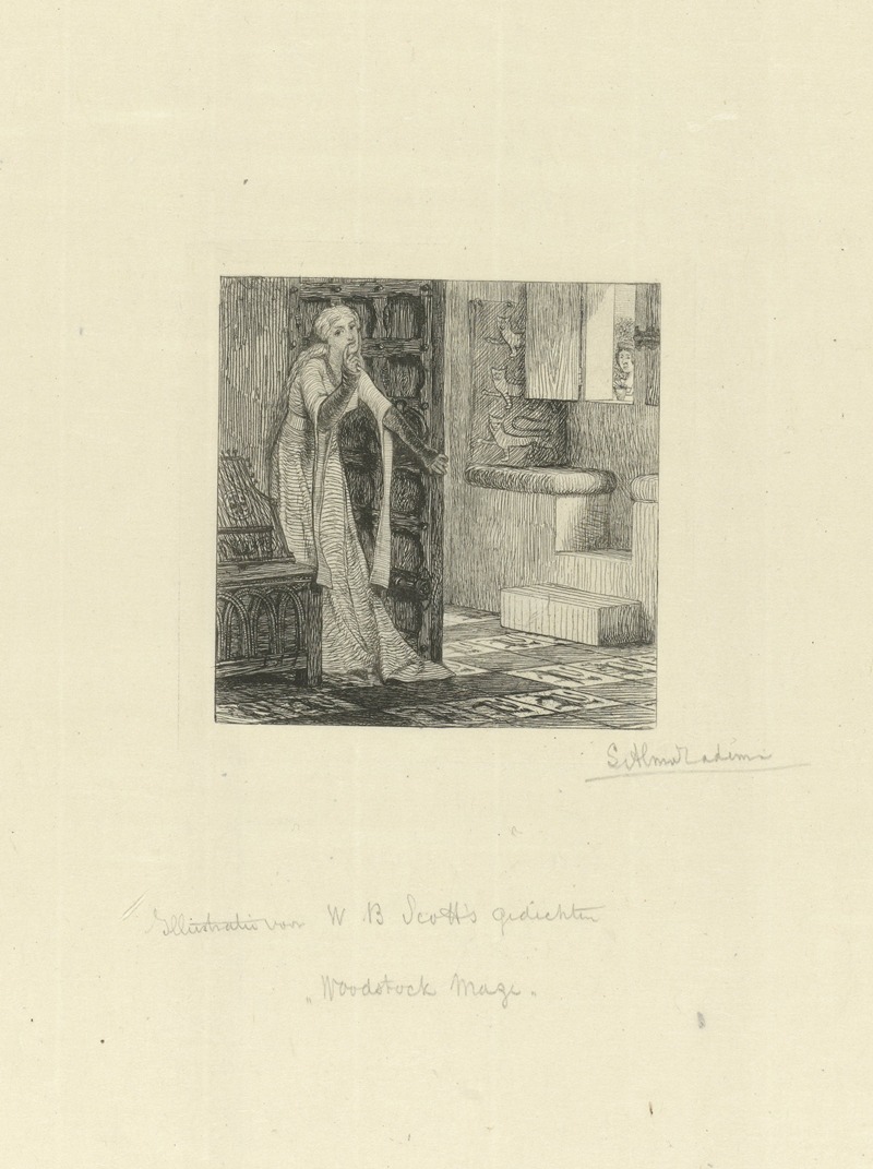 Vrouw verstopt achter een deur by Лоуренс Альма-Тадема, 1875 — digital art print download