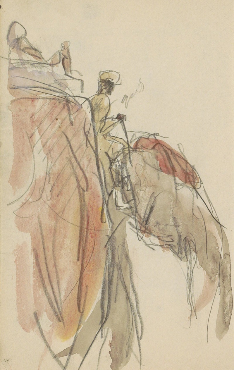 Indiër op een olifant by Мариус Бауэр, 1924 - 1925 — digital art print download
