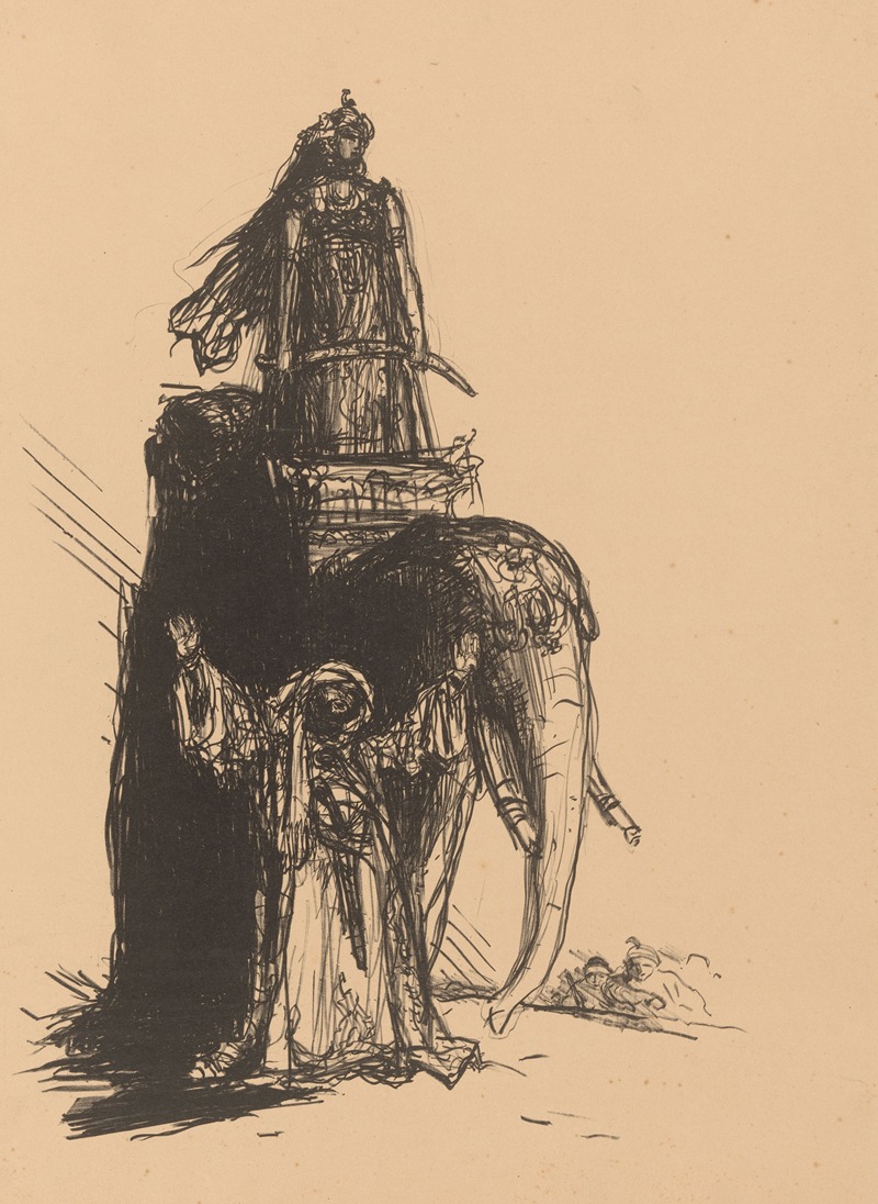 Olifant met staande berijder by Мариус Бауэр, 1877 - 1932 — digital art print download