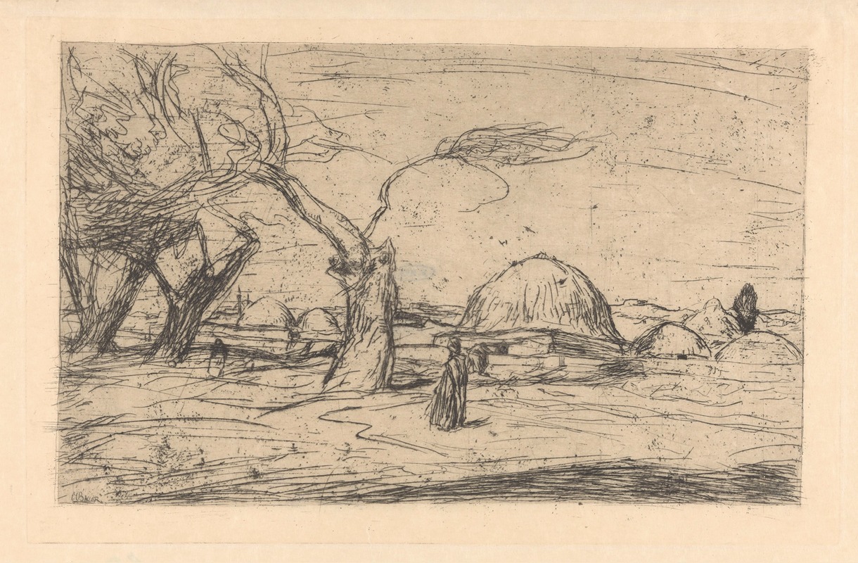 Oosters landschap met bebouwing by Мариус Бауэр, 1877 - 1932 — digital art print download
