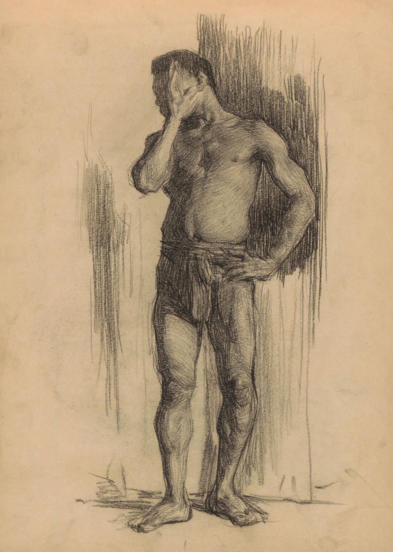 Staande naakte man by Мариус Бауэр, 1887 — digital art print download