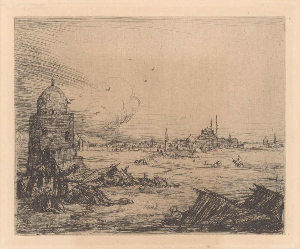 Stadsaanzicht met moskeeën — Marius Bauer