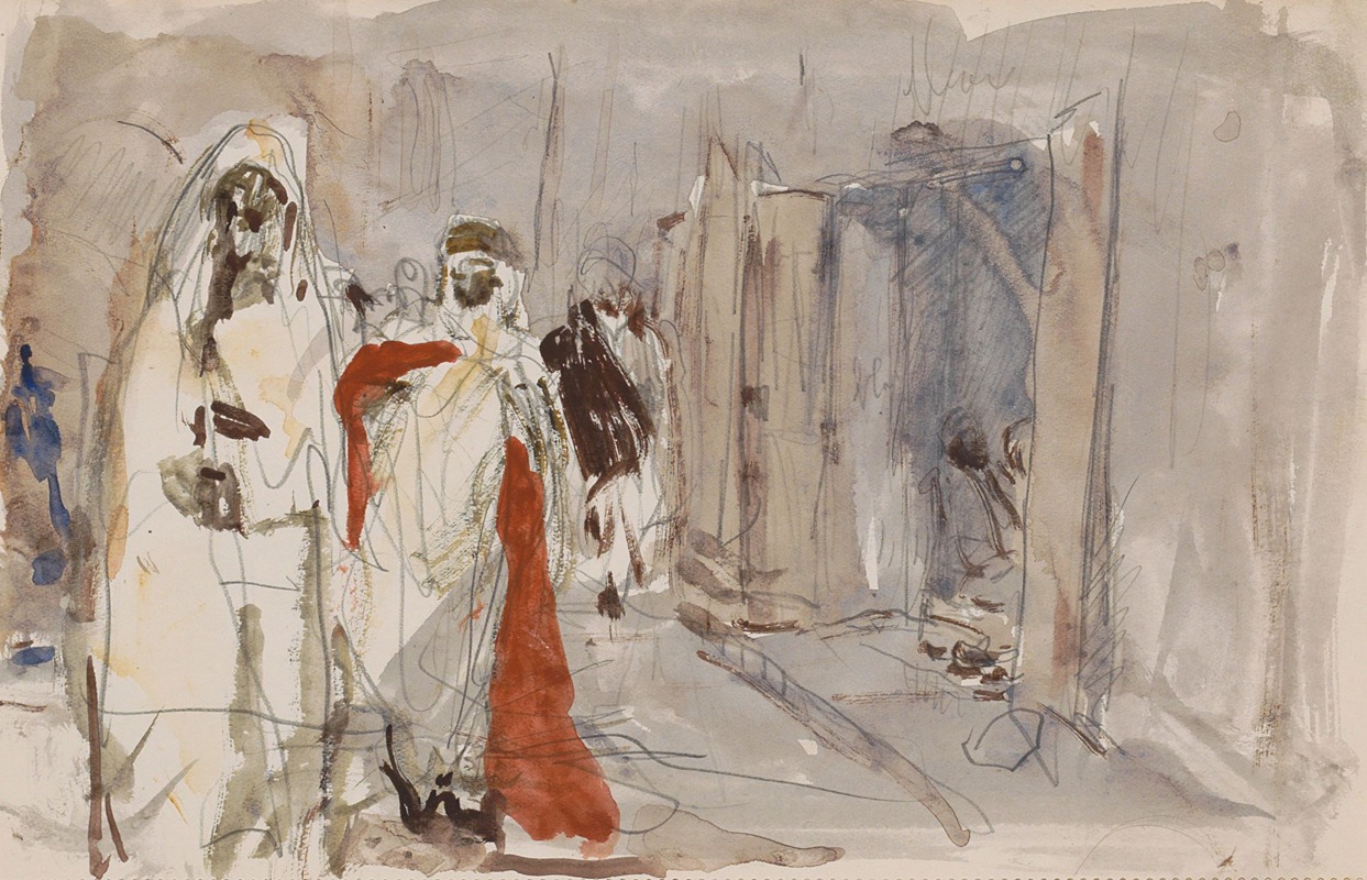 Straat met figuren by Мариус Бауэр, 1923 — digital art print download