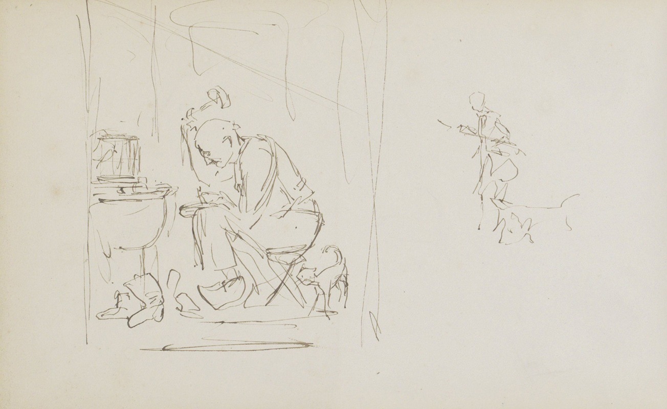 Zittende man in een interieur — Marius Bauer