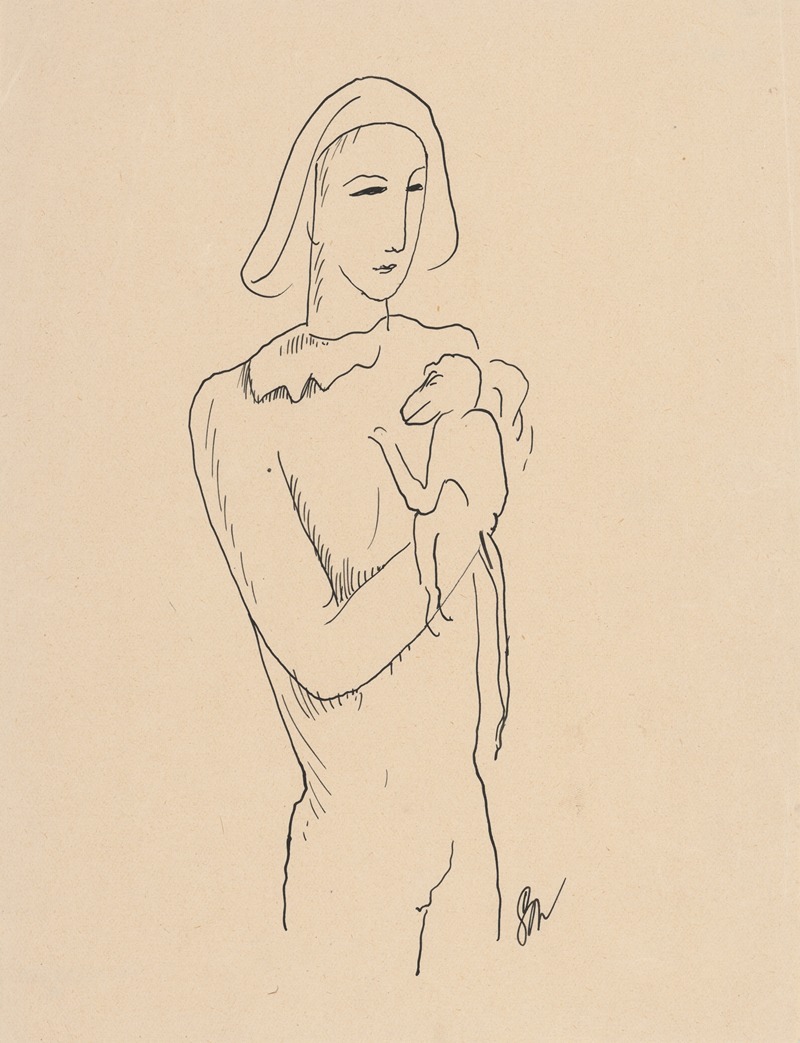 Harlequin with a Monkey on his Arm by Микулаш Галанда, 1929–1930 — digital art print download