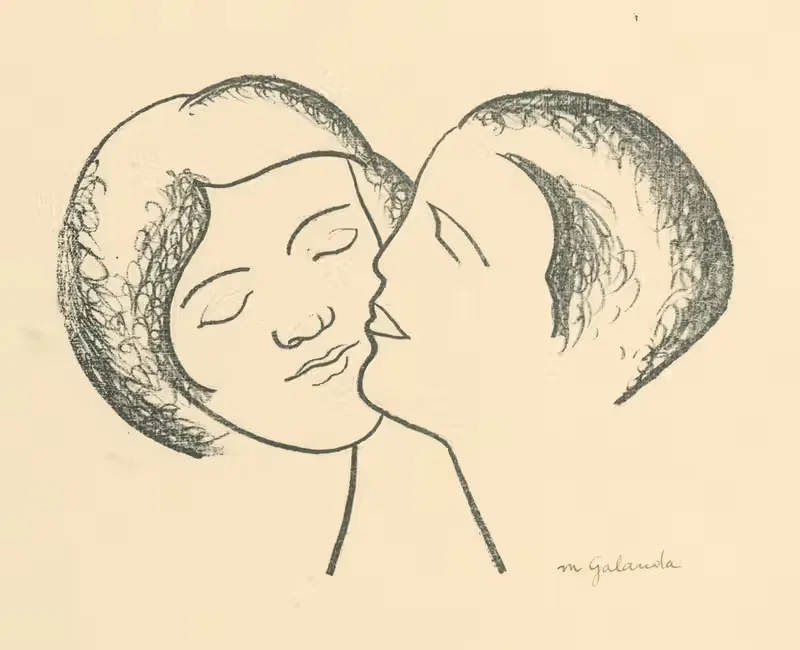 Milenci III.. by Mikuláš Galanda, 1926 — digital art print download