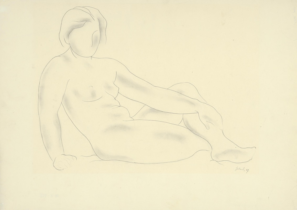 Sediaci akt by Микулаш Галанда, 1927 — digital art print download