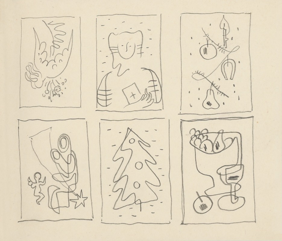 Šesť vianočných štúdií by Mikuláš Galanda, 1937 — digital art print download