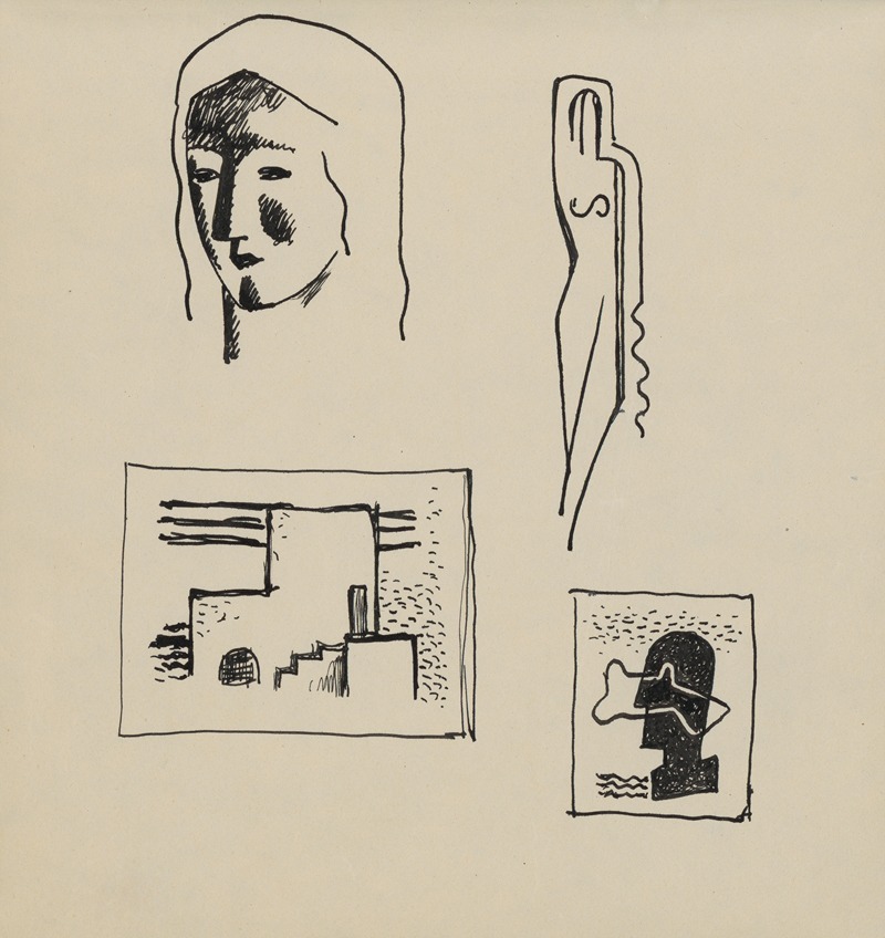 Sketchbook with Various Studies by Mikuláš Galanda, 1929–1931 — digital art print download