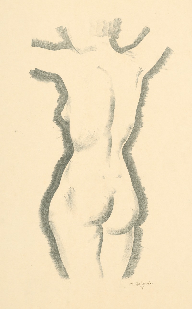 Štúdia ženského aktu by Микулаш Галанда, 1927 — digital art print download