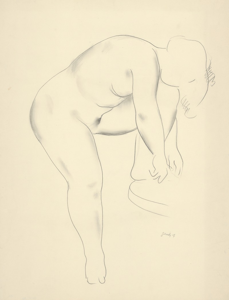 Študijný akt I. by Mikuláš Galanda, 1927 — digital art print download