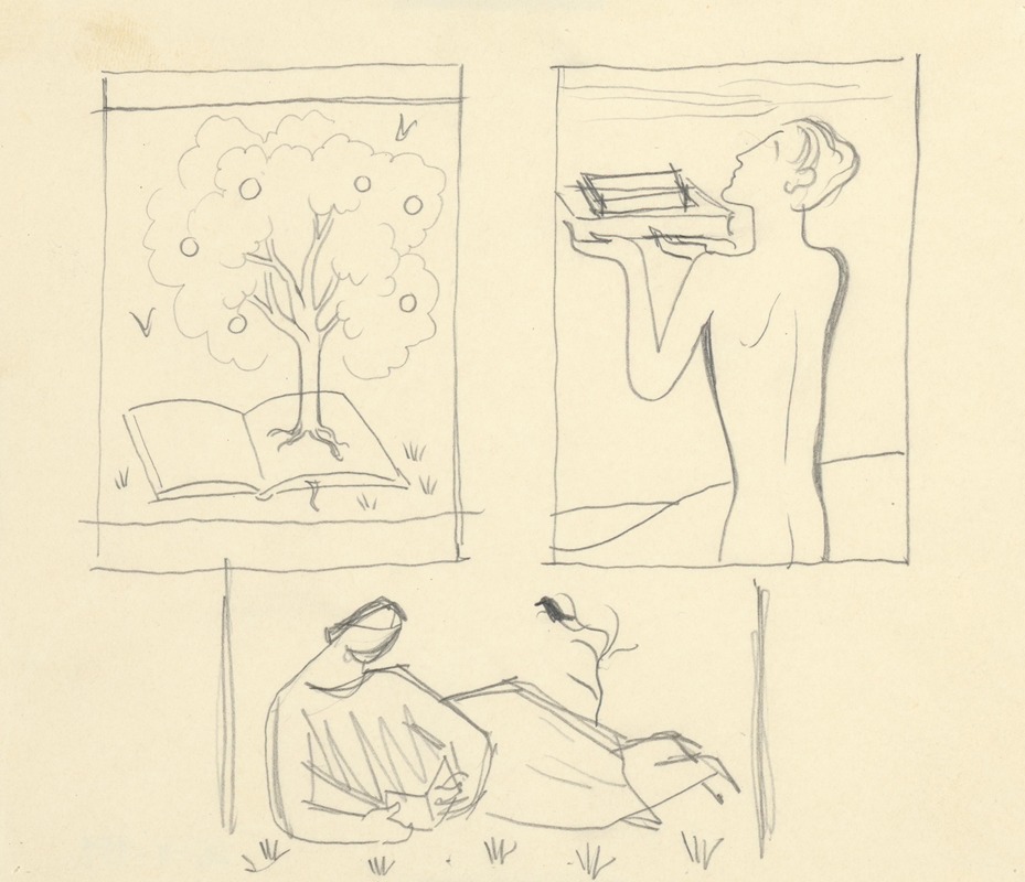 Tri návrhy na ex libris by Микулаш Галанда, 1933–1936 — digital art print download