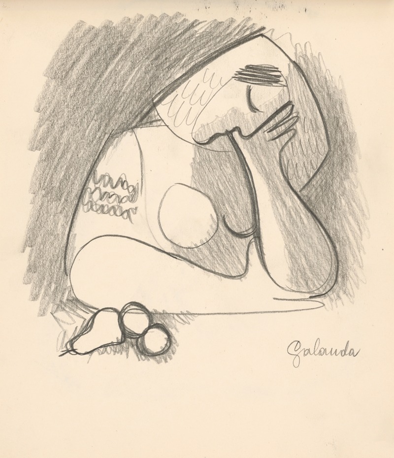 Žena s ovocím by Микулаш Галанда, 1938 — digital art print download