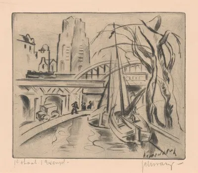 Gezicht op Rotterdam by Мамми Шварц, 1886 - 1931 — digital art print download