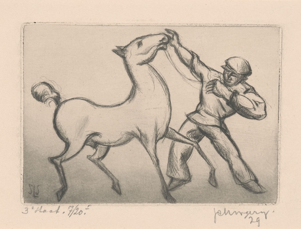 Man met paard by Мамми Шварц, 1929 — digital art print download
