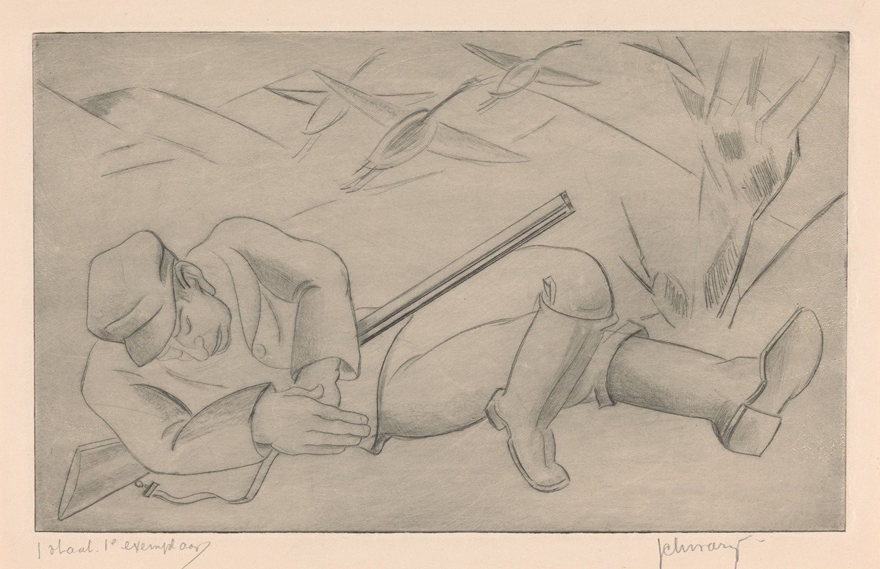 Slapende jager by Мамми Шварц, 1886 - 1931 — digital art print download