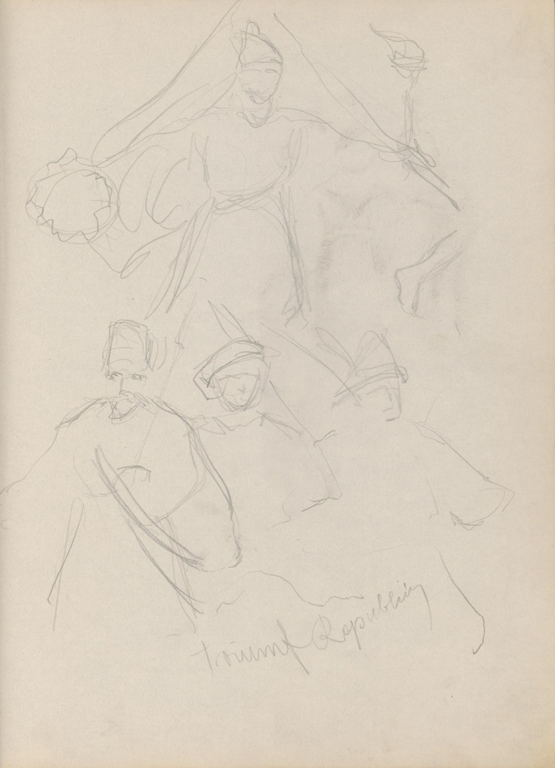 Náčrtník s figur. štúdiami – Triumf republiky by Штефан Полкораб, 1930–1939 — digital art print download