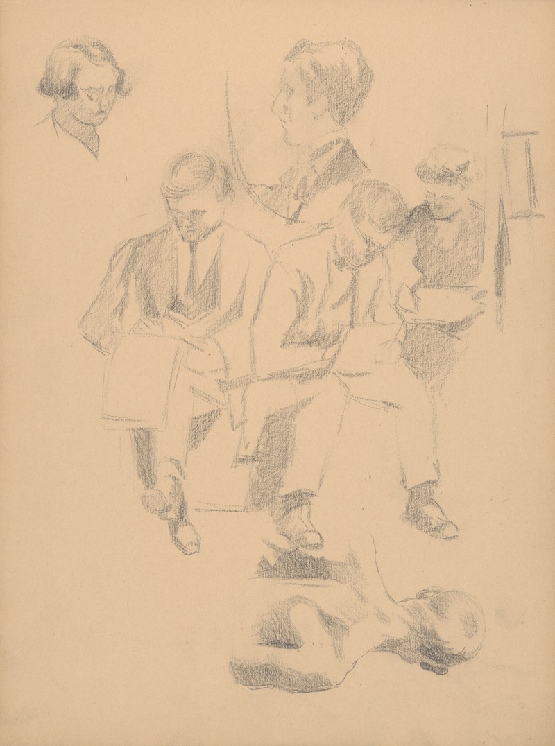 Sketchbook with nudes by Штефан Полкораб, 1901–1950 — digital art print download