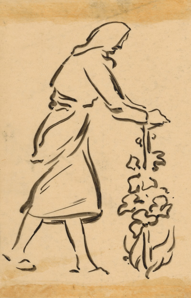 Woman Holding a Tree – Vine by Штефан Полкораб, 1948 — digital art print download