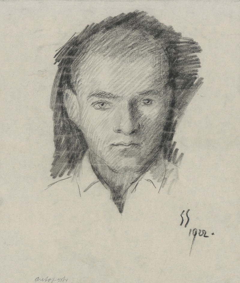Study of Self-Portrait by Штефан Страка, 1922 — digital art print download