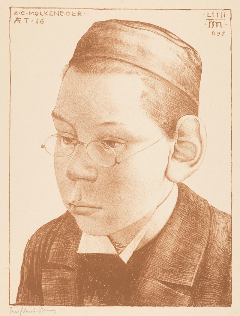 Portret van Bernard Molkenboer by Theo Molkenboer, 1897 — digital art print download