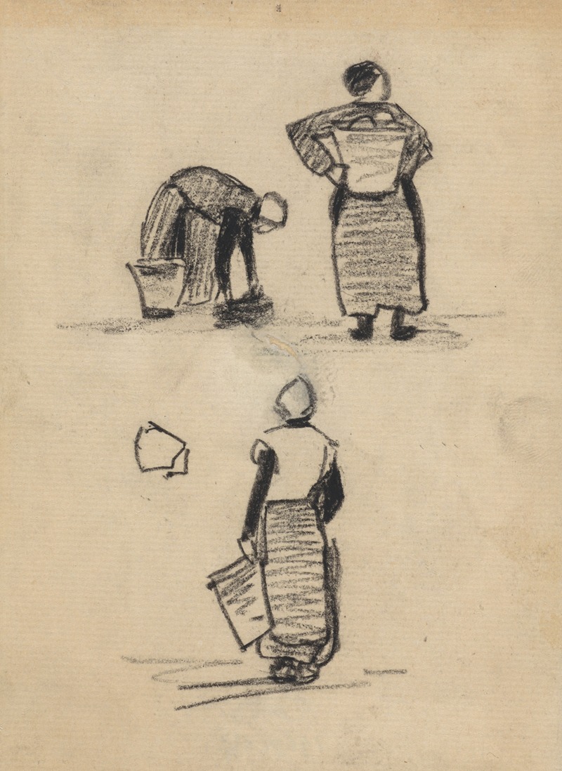 Studies van een vrouw met een mand — Theo Nieuwenhuis
