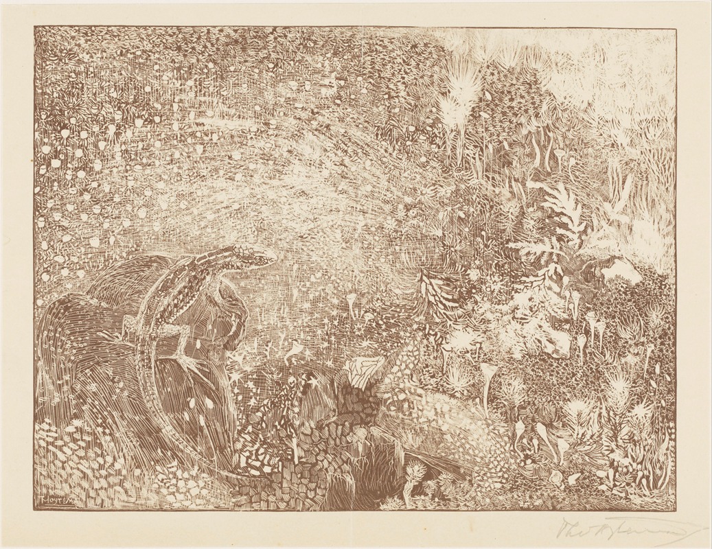 Hagedis op een steen by Тео ван Хойтема, 1878 - 1914 — digital art print download