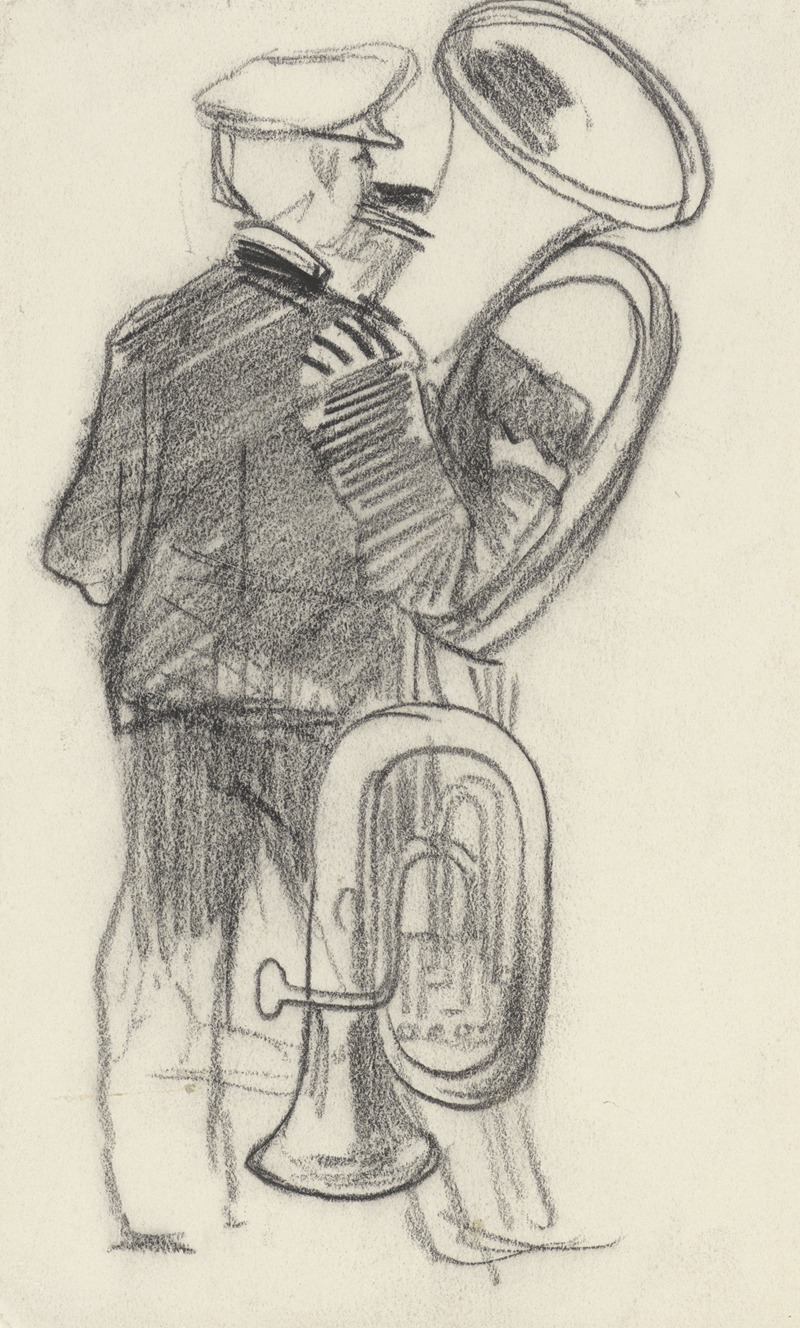 Muzikant met tuba by Тео ван Хойтема, 1873 - 1917 — digital art print download