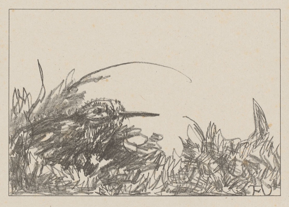 Tureluur in het gras by Тео ван Хойтема, 1878 - 1917 — digital art print download