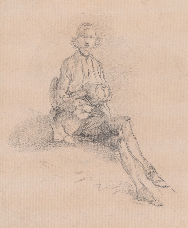 A Seated Youth by Томас Гейнсборо — digital art print download