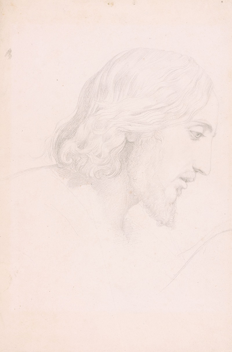 Head of a Model in Profile, as Christ — Victor Orsel