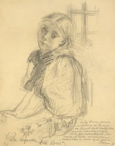 Little Girl in a Blouse with Large Sleeves by Владимир Коварж — digital art print download