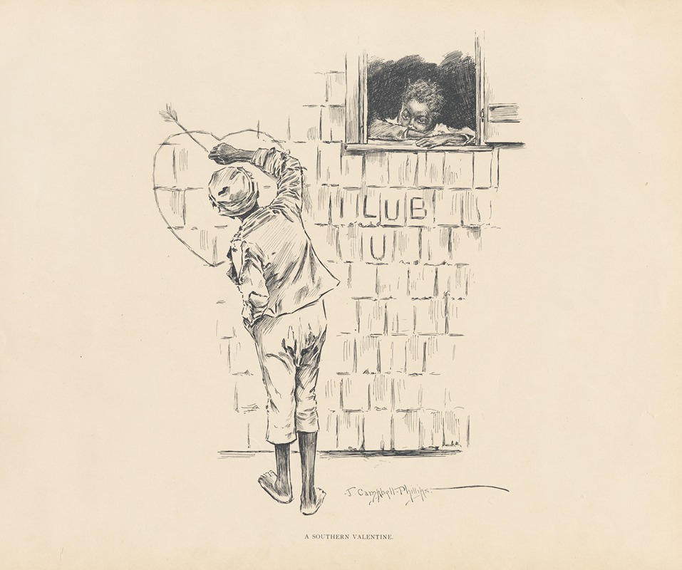 A Southern Valentine by J. Campbell Phillips, 1899 — digital art print download