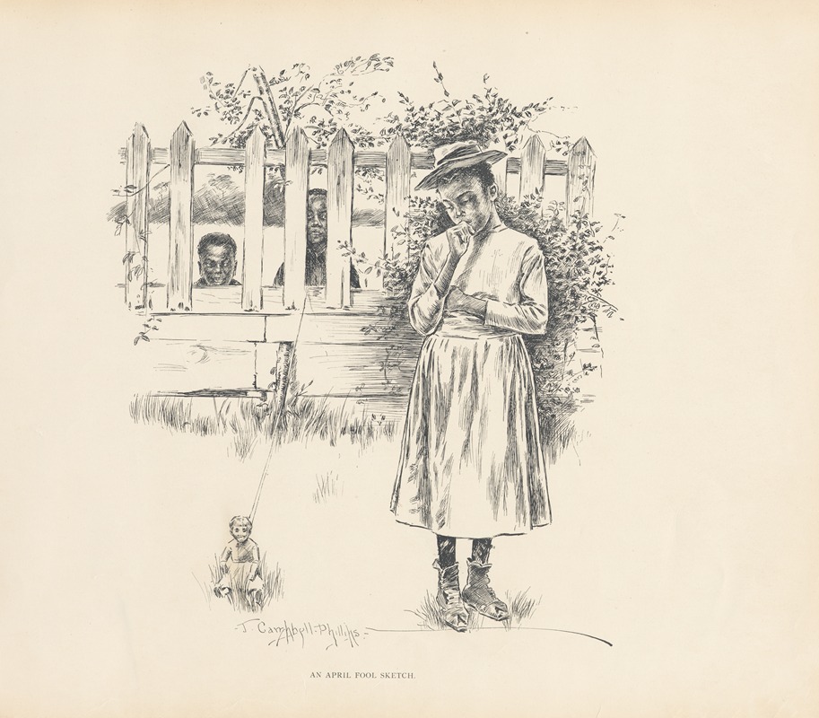 An April Fool Sketch by J. Campbell Phillips, 1899 — digital art print download