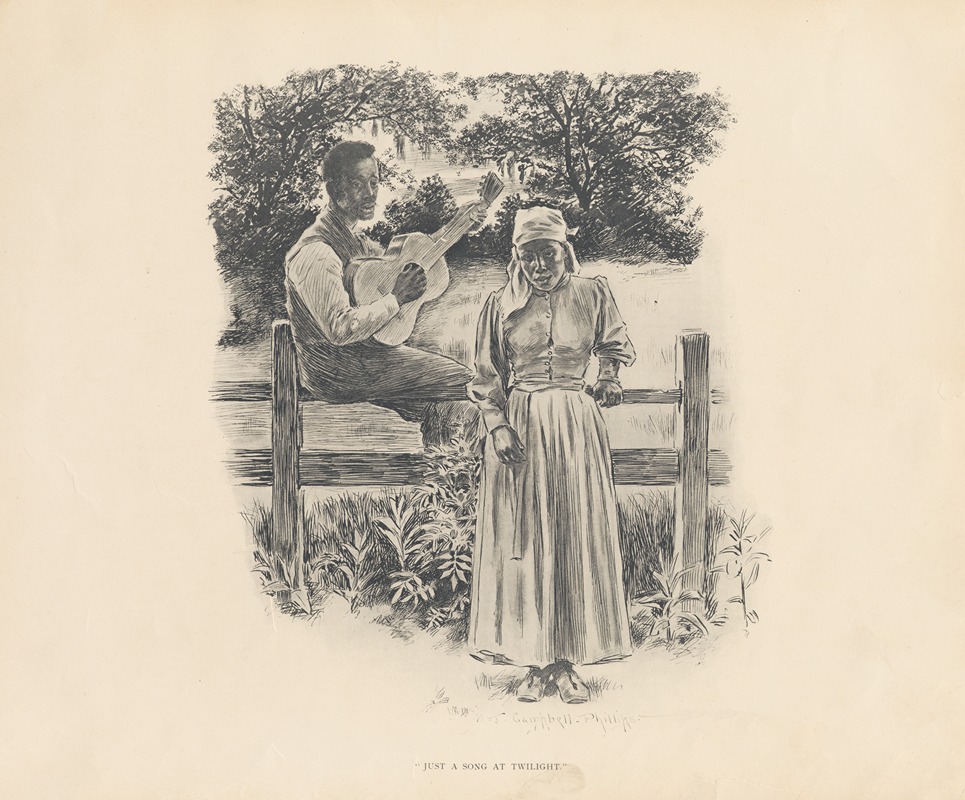 Just a song at twilight. by J. Campbell Phillips, 1899 — digital art print download