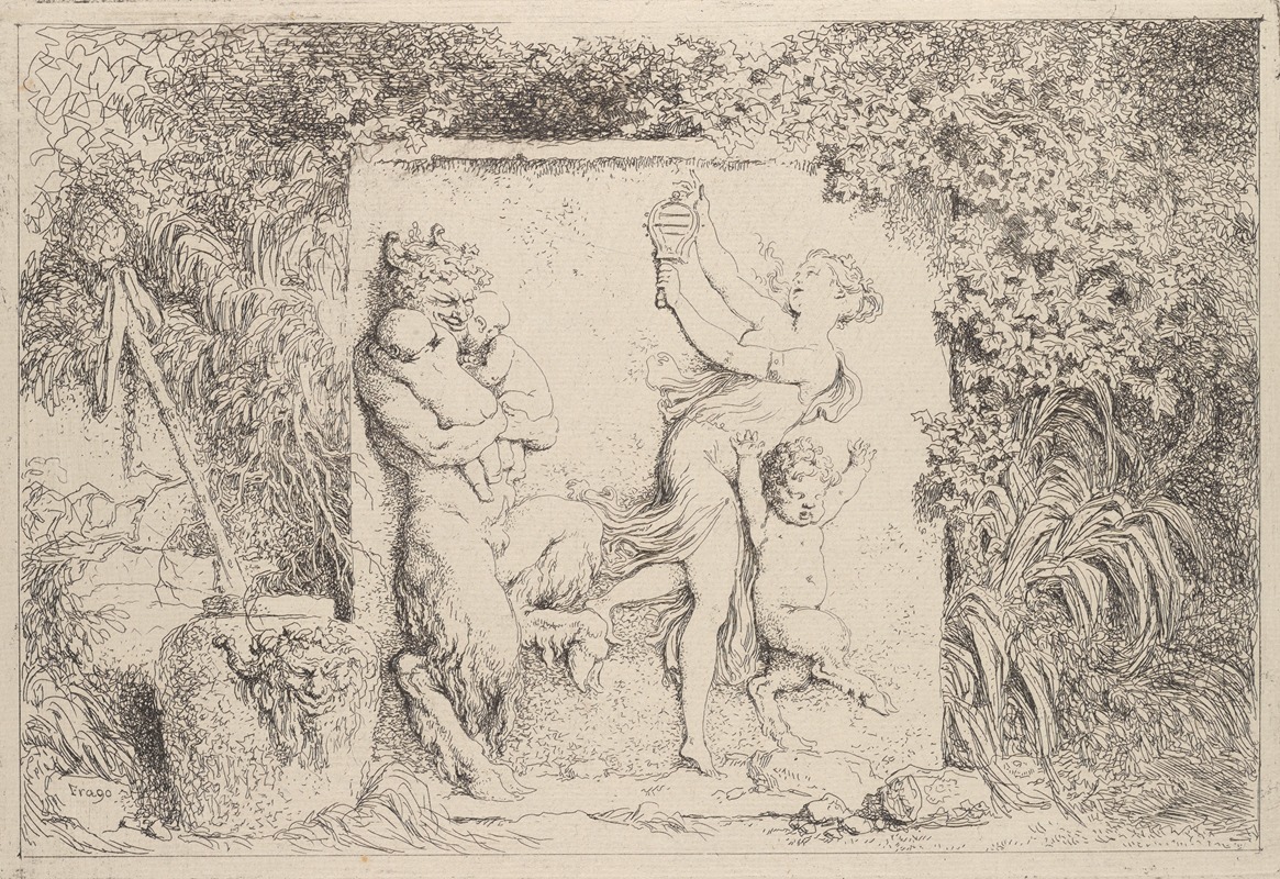 The Satyr's Dance by Жан-Оноре Фрагонар, 1763 — digital art print download