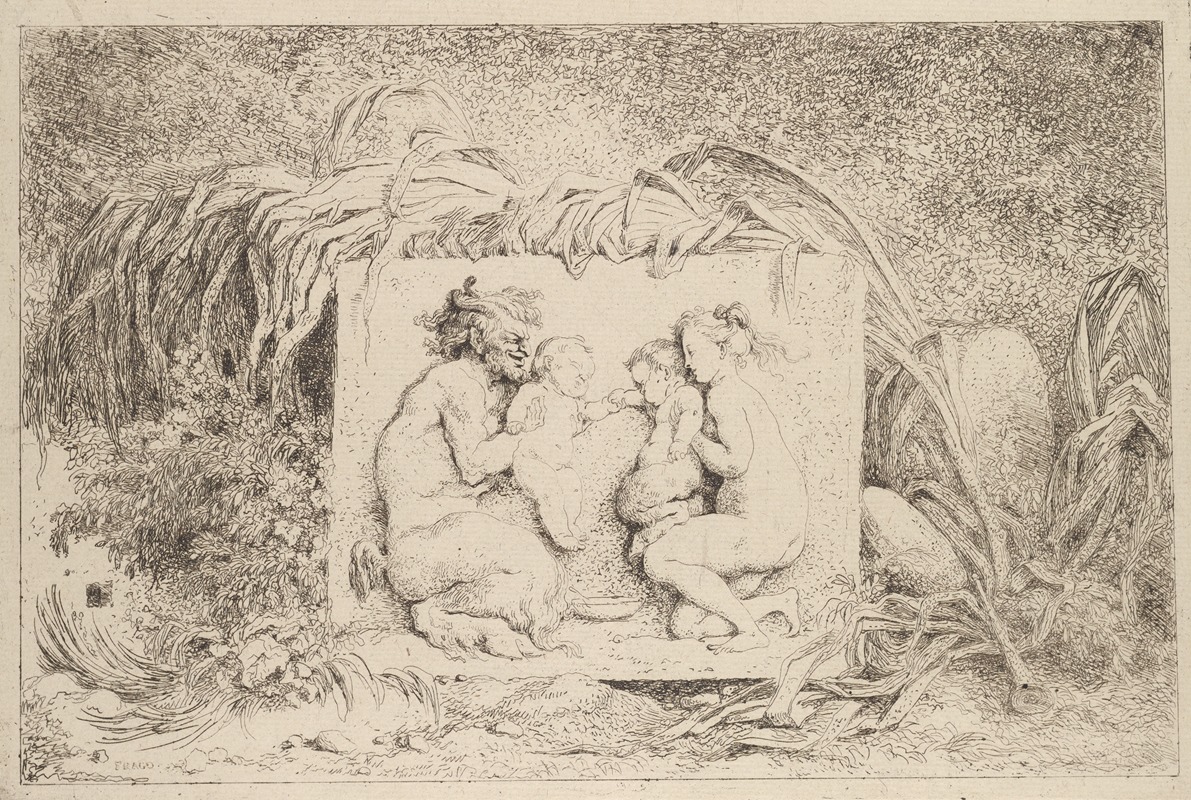 The Satyr's Family by Жан-Оноре Фрагонар, 1763 — digital art print download